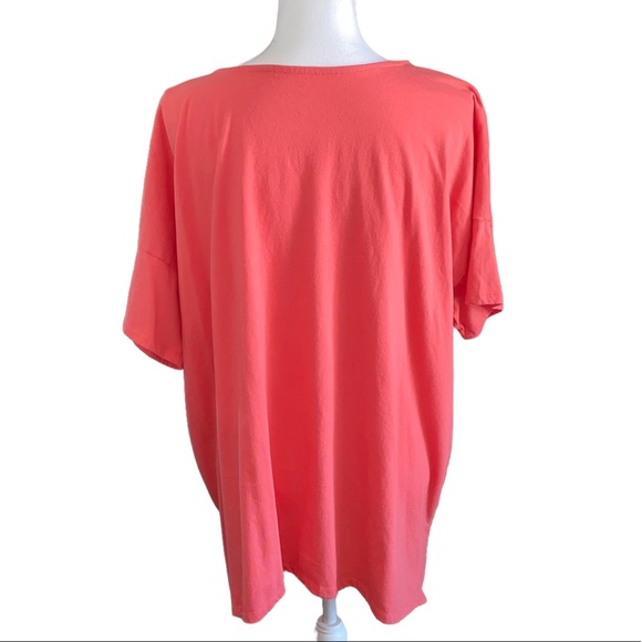 Woman Within| Short sleeve Vneck Tribal Blouse| Pink Short sleeve Top - Picture 3 of 6